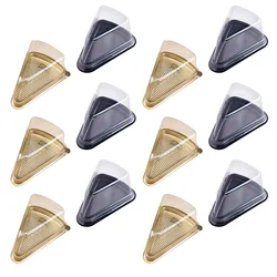 40Pcs Triangular Cake Boxes Transparent Plastic Food Containers Disposable Packaging Boxes For Safe Cheese Cakes Crepe Cakes