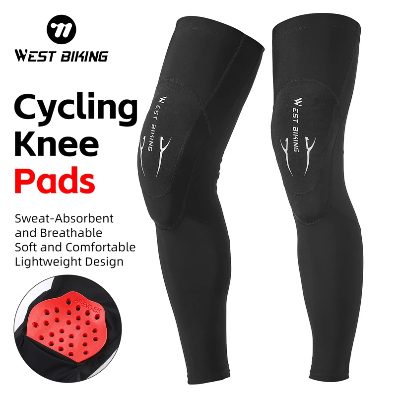 

WEST BIKING Cycling Anti-fall Knee Pads High Elasticity Breathable Men Women Leg Protector Cover Sports Running Bike Equipment