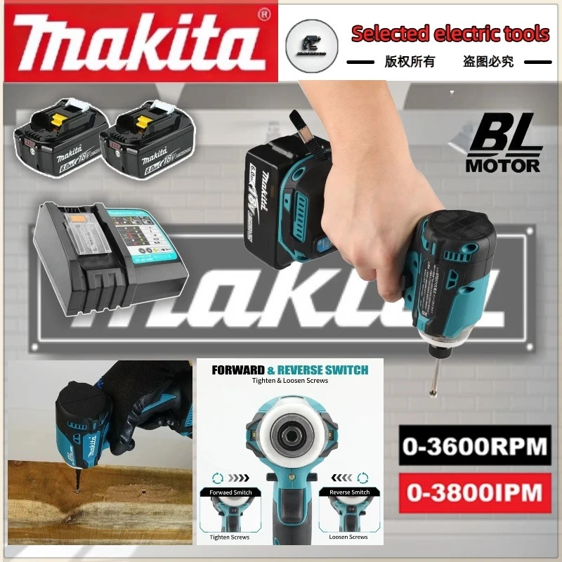 

Makita Original DTD171 18 В ударная отвертка аккумуляторная бесщеточная электрическая отвертка перезаряжаемая дрель-шуруповерт Makita электроинструмент