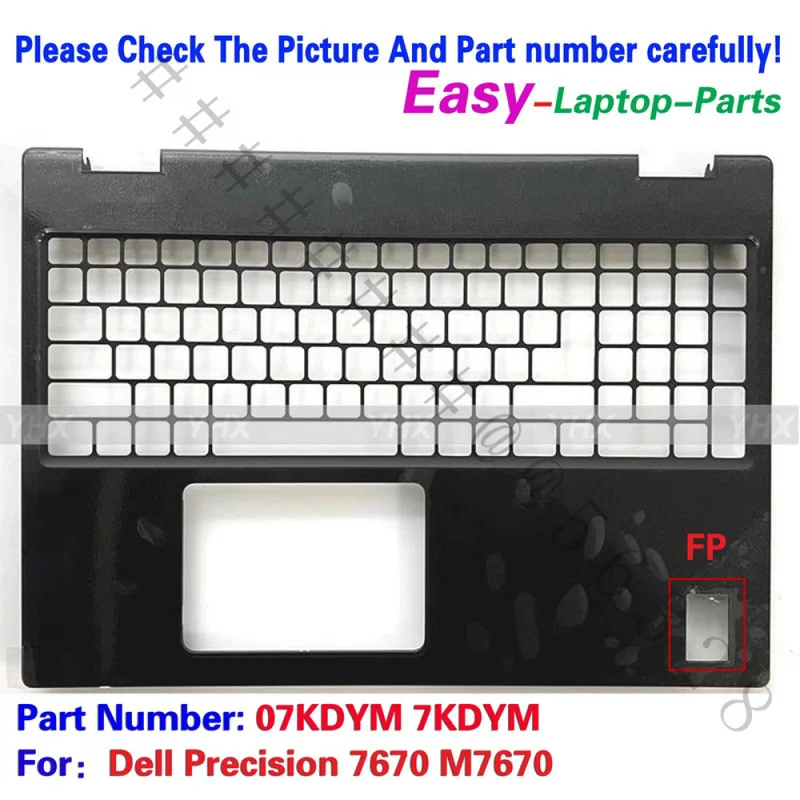 SS+New Palmrest C Shell With Fingerprint PN 07KDYM 7KDYM For Dell Precision 7670 M7670 Workstation Laptop Upper Cover Replacemen