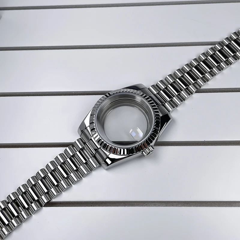 39 مللي متر NH35 حافظة DJ الحافة الفولاذ المقاوم للصدأ الرئيس سوار الياقوت الزجاج ل Seik Mod أجزاء صالح NH35 NH36 ساعة يد تعمل بالحركة