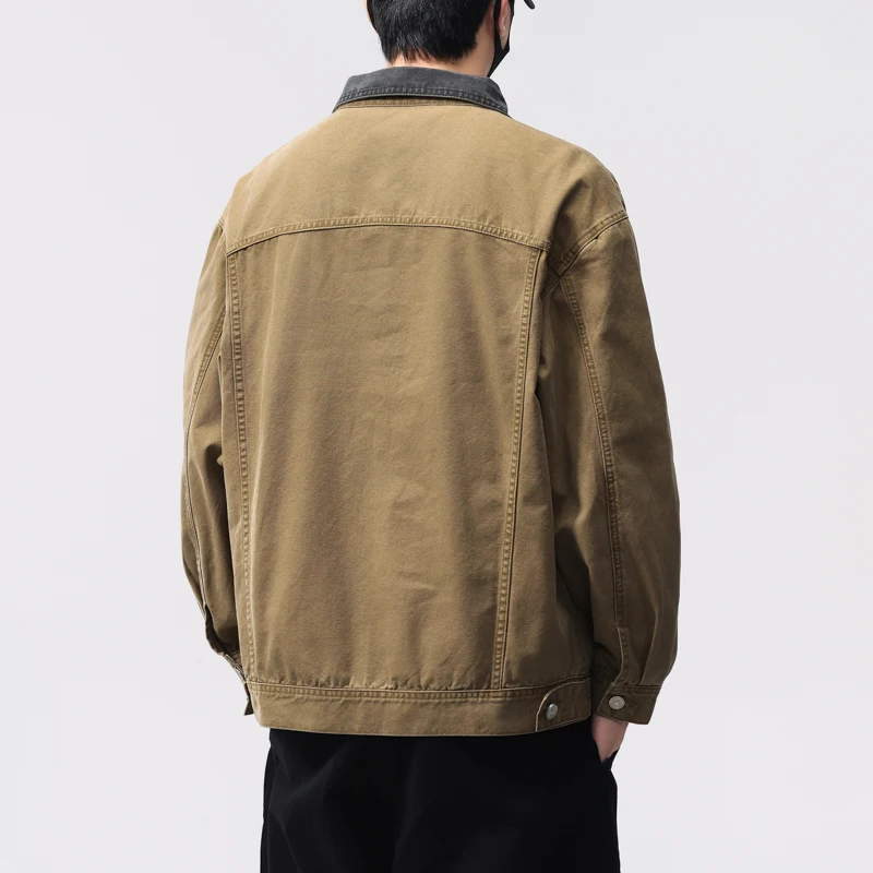 New spring and autumn models Men's work jacket Cotton casual jacket High-quality loose splicing men's jacket