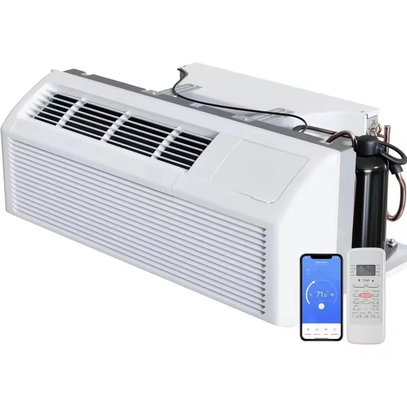 Terminal A/C empaquetado de aire acondicionado con calentador eléctrico de bomba de calor que incluye kit inteligente inalámbrico, control remoto