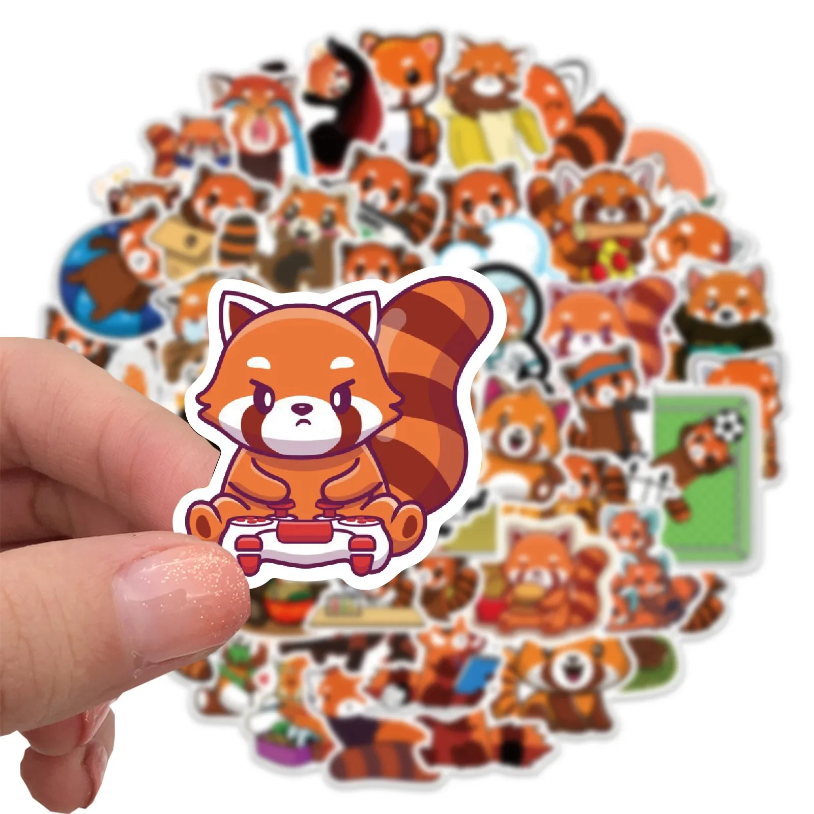 10/30/50PCS Cartoon Cute Red Panda Sticker Graffiti iPad Luggage Car Helmet Cup  Guitar DIY Refrigerator Decoration Wholesale