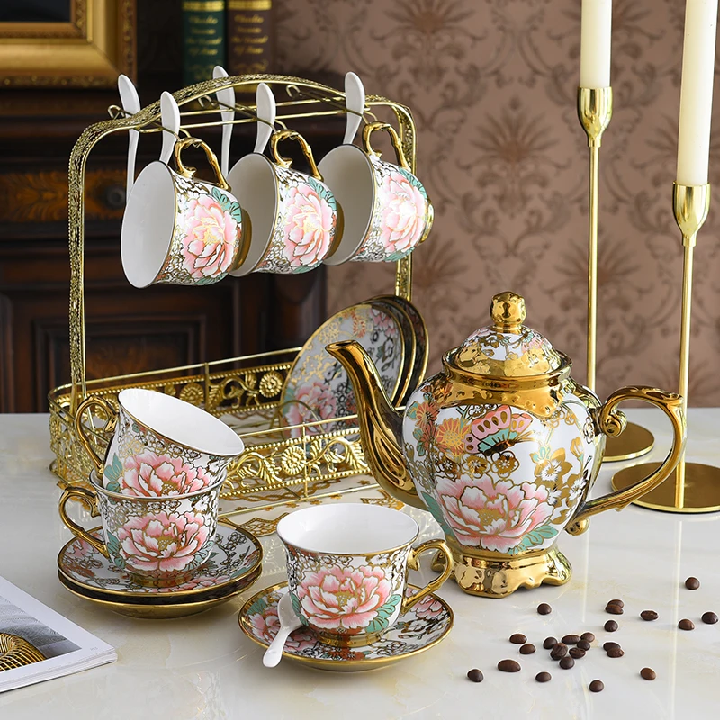 

European Luxury Coffee Cup Set, Coffee Pot, Coffee Maker, High-grade Bone China Tea Cups, Teapot, Coffee Accessories