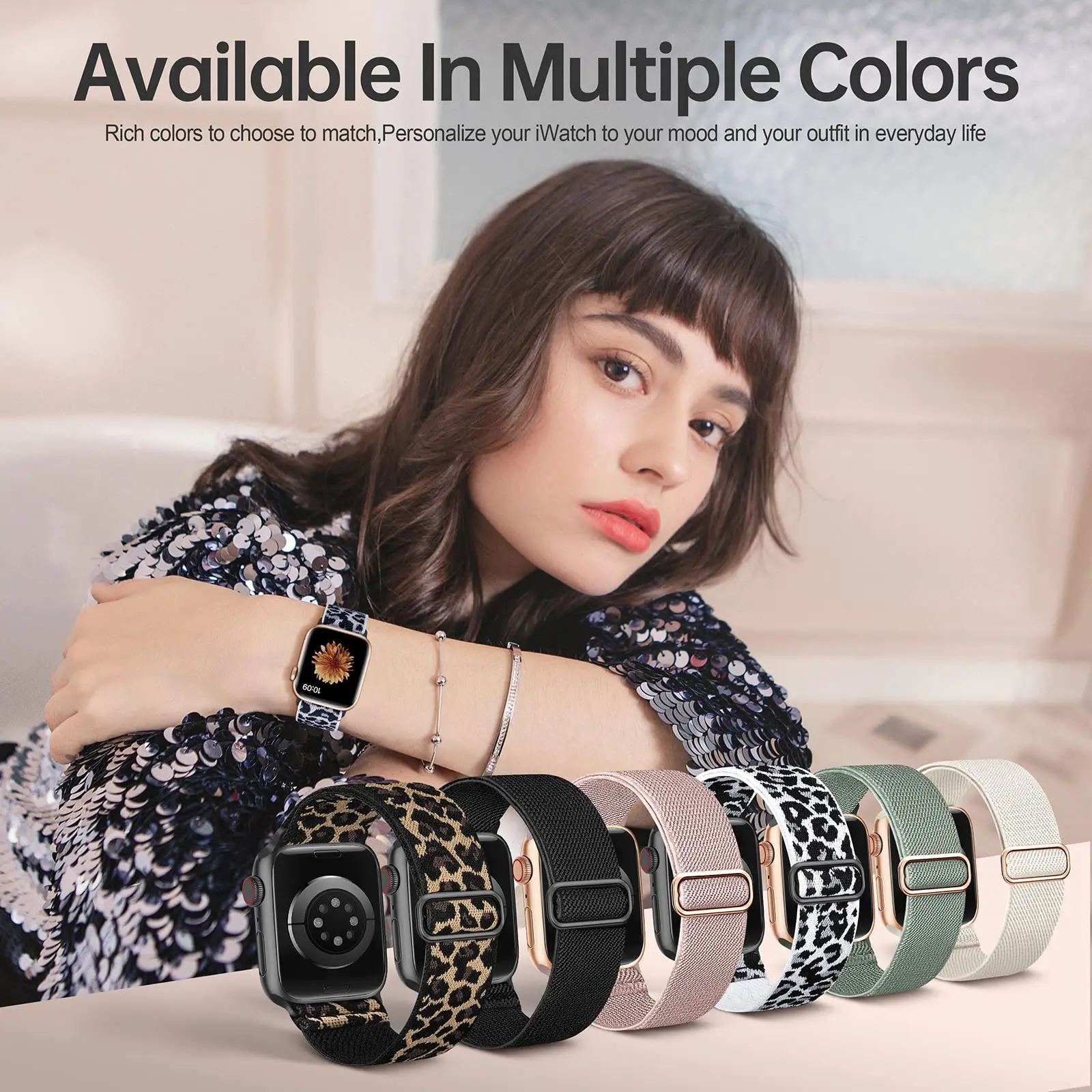 

6Pcs Strap for Apple watch band 49mm 45mm 44mm 42mm 41mm 40mm 38mm Adjustable Nylon bracelet iWatch series 3 4 5 se 6 7 8 Ultra