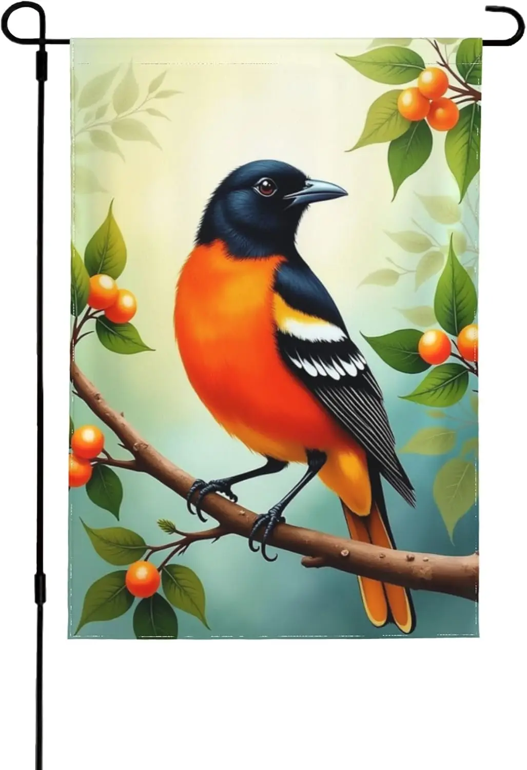 Doublesided Baltimore Oriole Bird Garden Flag, 12x18 Inch Outdoor Yard Flag, Spring Summer Seasonal Decor, Beautiful Bird, V AAS