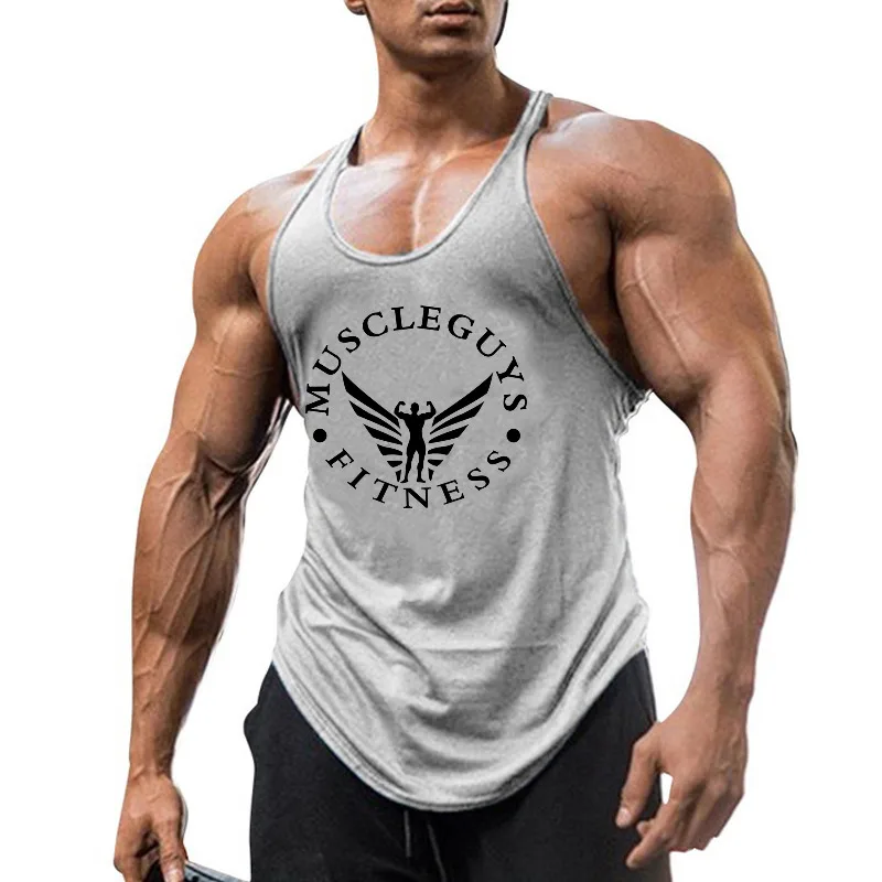 Men's Sleeveless Athletic Vest Quick Dry Racerback Running Tank Top Breathable Gym Workout Shirt For Fitness Training