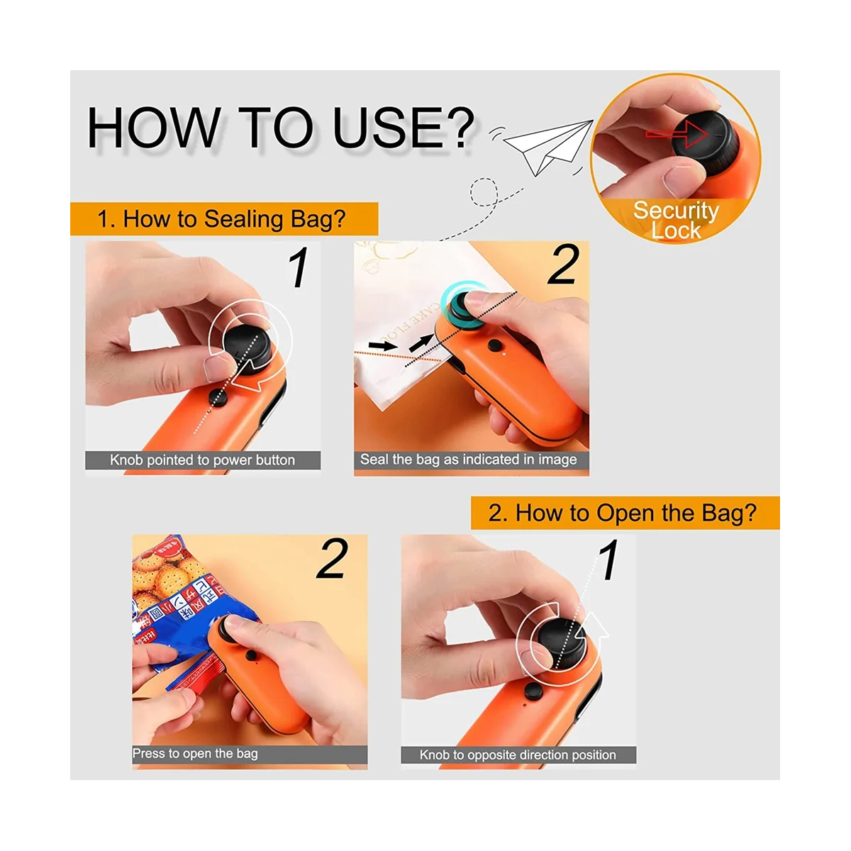 Mini sigillante per sacchetti, termosaldabile sigillante per sacchetti, termosigillatore e taglierina ricaricabili USB 2 IN 1, con sigillante per sacchetti portatile