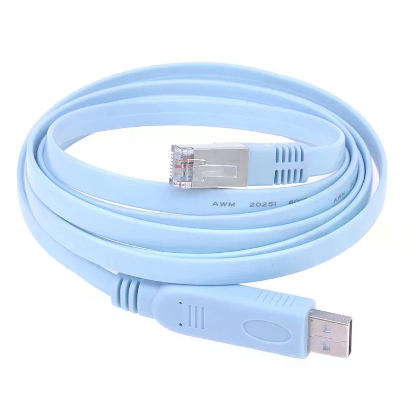 1.8M USB To RJ45 USB To RS232 Serial To RJ45 CAT5 Console Adapter Cable Cord For Routers New