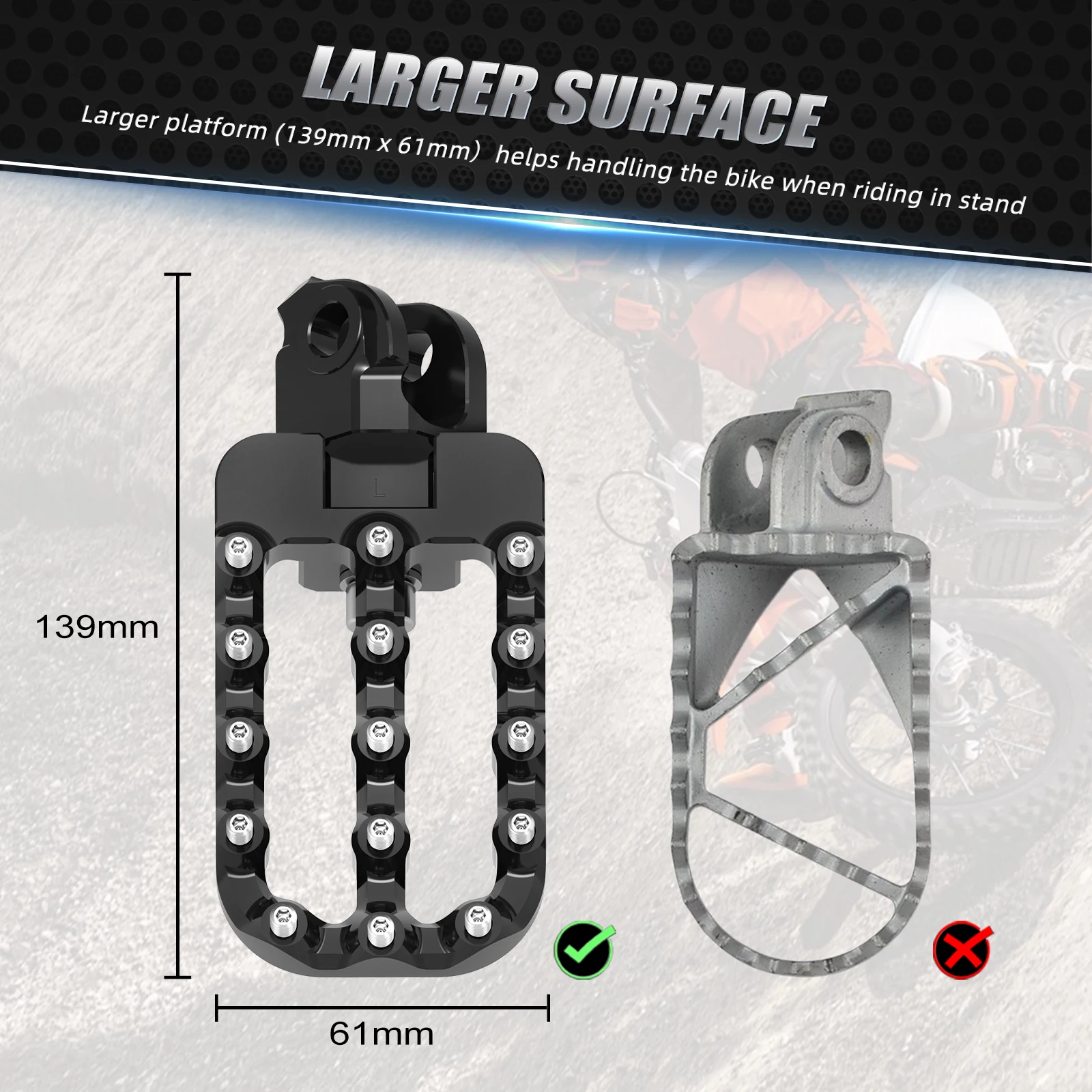 Für KTM 950 990 Adventure Supermoto 2002-2014 20mm Untere Fußrasten Fußrasten Für KTM 1050 1090 1190 1290 Adventure R S T 13-2020 – Detail 6