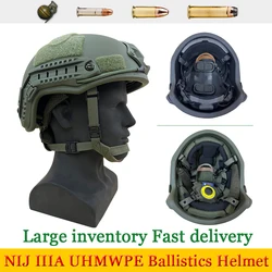 FAST NIJ IIIA casco balístico de alta cizalla, superficie forrada de Wendy's, UHMWPE, táctico 3A casco de seguridad, Verde