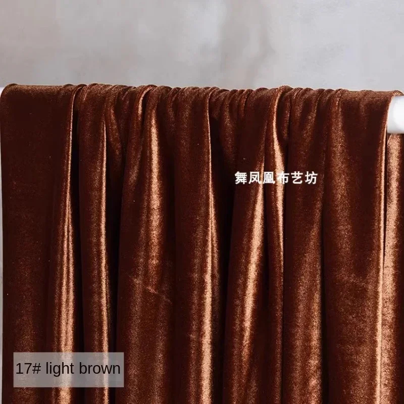 Single Sided Velvet Fabric Light Brown Four Sides Elasticity Soft Anti Wrinkle Dress Jacket Apparel Sewing Meters Cloth Material