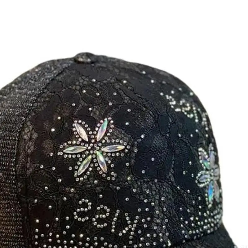 C71F قبعات البيسبول الكبار للسفر جمع Sunproof فتاة قبعة الدانتيل نمط قبعة #4