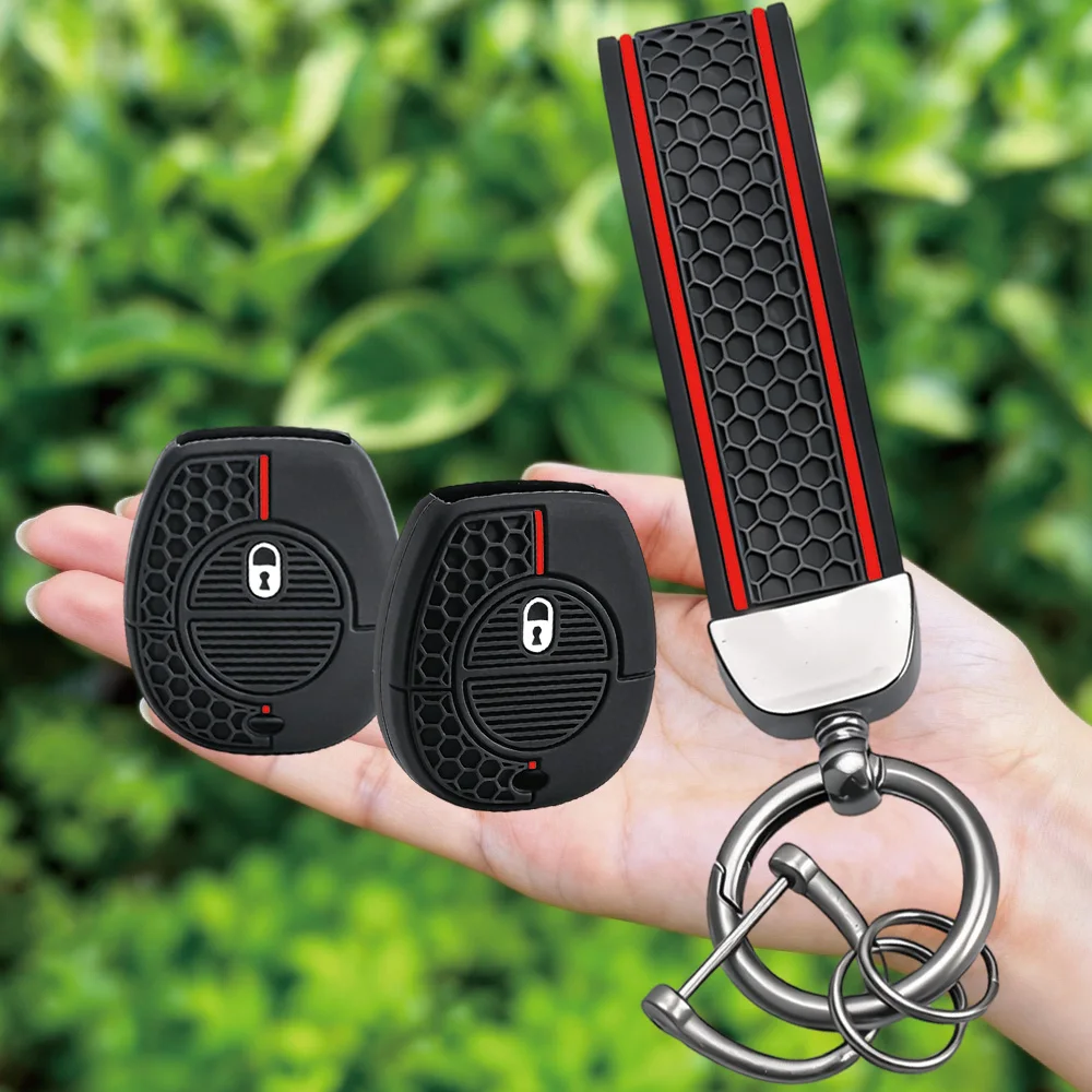 Silicone Key Cover Fob Shell Case Jacket For Nissan Micra Almera K12 Terrano Primera P12 X-Trail Car Key Case Holder Keychain