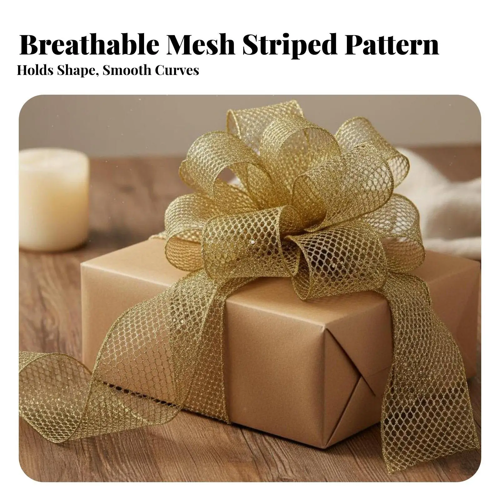 Glitter Mesh Net Ribbon Wire Edge for Wreath Making Floral Design Gift Wrap Holiday Craft Supplies