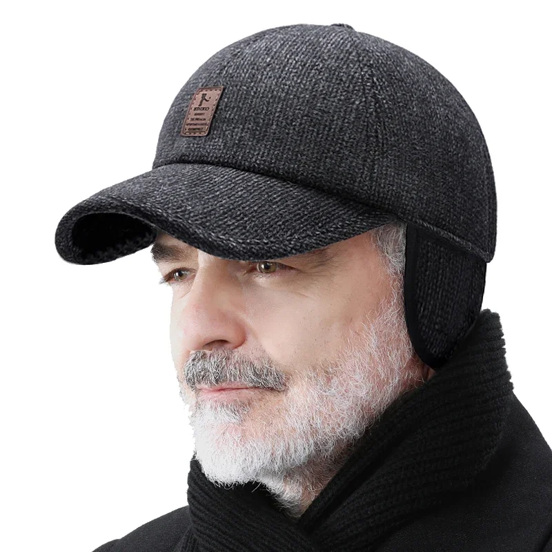Wintersport Golf Baseball mütze mit Ohren klappe für Männer und Frauen, Hysterese kasquette, Knochen Papa Hüte, Schnee kaltes Wetter – Detail 2