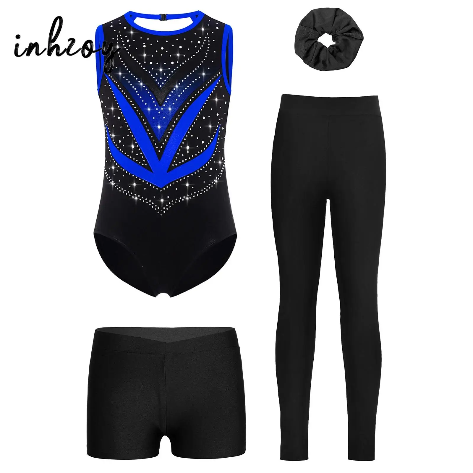 

Ballet Gymnastics Sets Sports Tracksuit Figure Skating Dancewear Outfit Kids Girls Complete Set with Leotard Shorts Leggings
