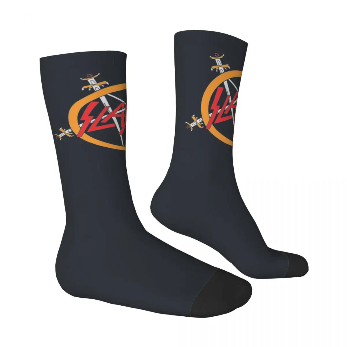 Heavy Slayer Stockings Men Emblem Socks Medium Soft Funny Socks Autumn Cycling Anti Sweat Pattern Socks Birthday Present