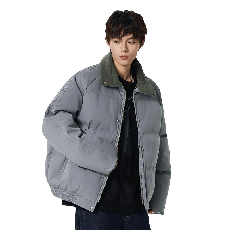 سترة رجالية مبطنة بالقطن مقاومة للرياح، معطف على الطراز الكوري، سترة شتوية دافئة أساسية سميكة دافئة، قيمة المال #5