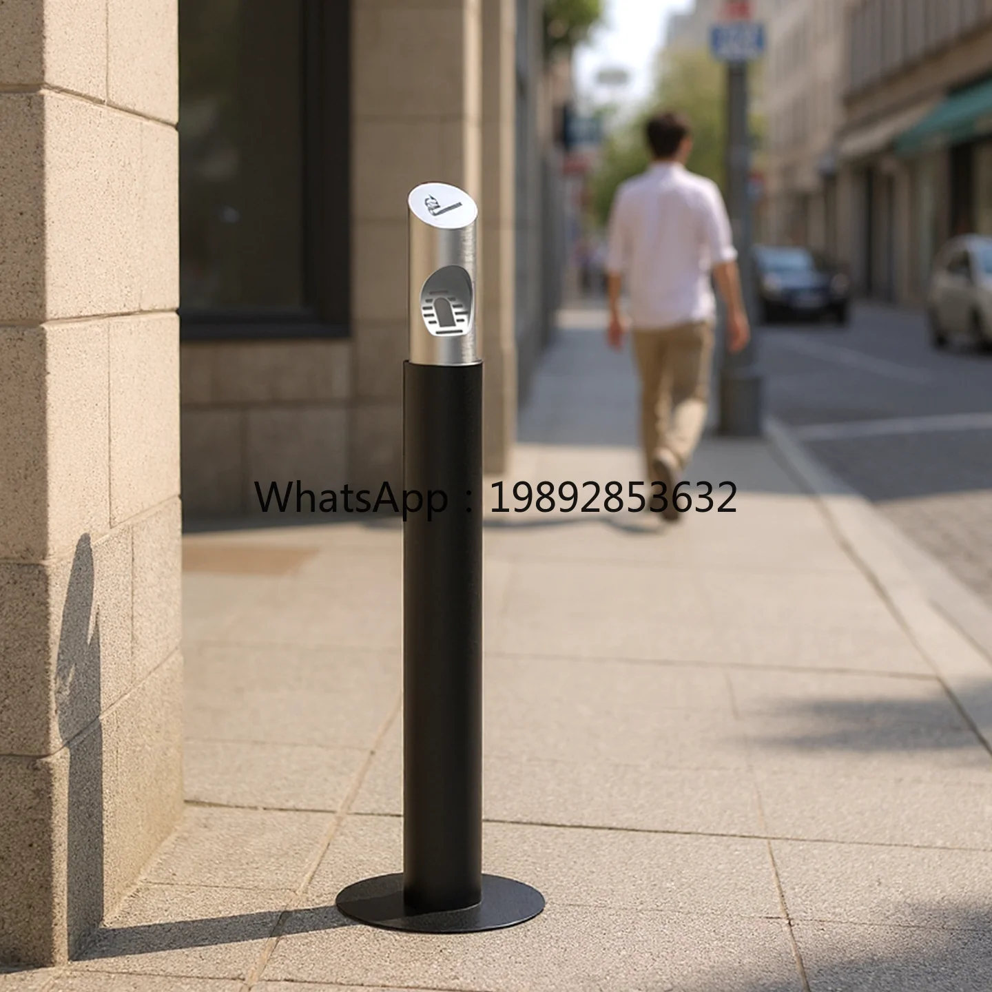 LYY Inclined Vertical Outdoor Smoke Extinguisher Stainless Steel Ashtray for Mall Smoking Area
