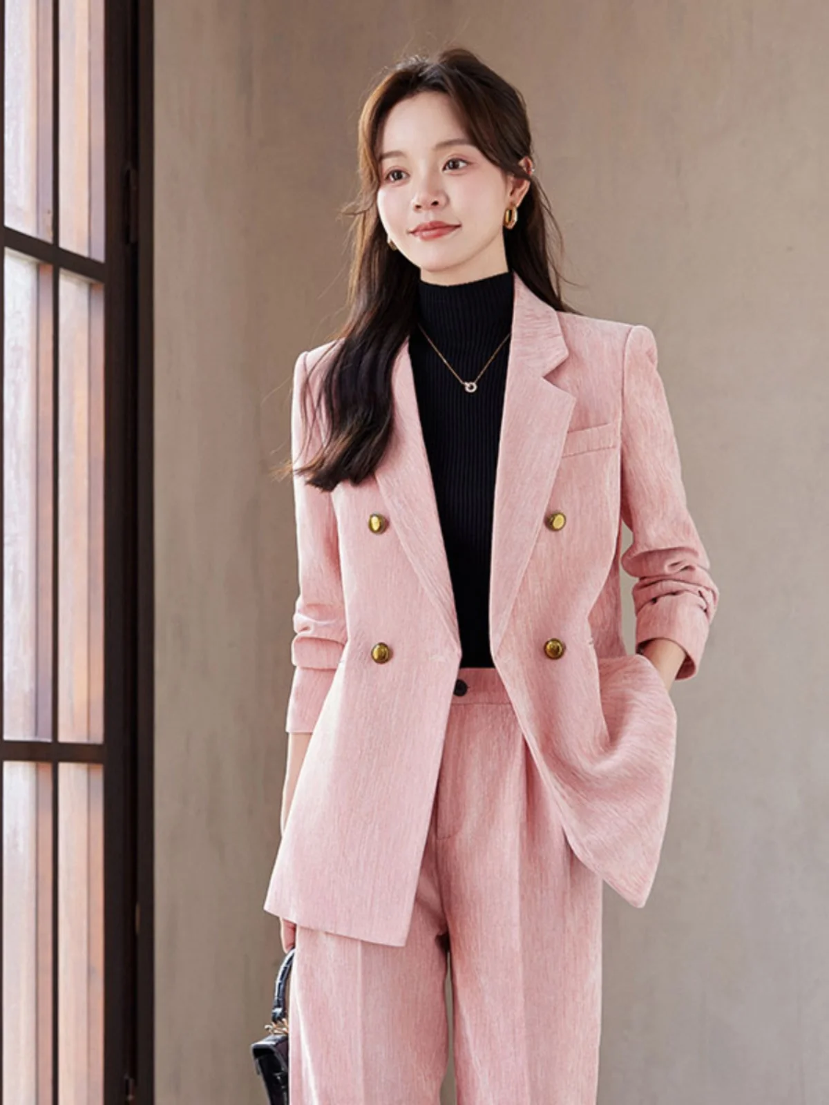  Casual Velvet Suit Set Women's Autumn Fashion Loose Professional Two-Piece Suit Ensemble Elegant Business Outfit