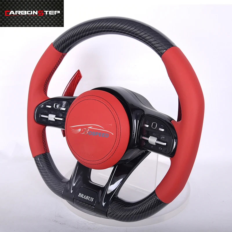 Leather Carbon Fiber Steering Wheel Automotive Accessories For Mercedes Benz Gle Glc