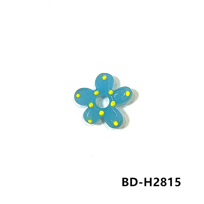 2Stück Dopamine farbige hohle Blumen Glasperlen INS Mini Blumen Charm Anhänger DIY Handgemachte Schmuckzubehör Bastelzubehör für Handwerker Perfektes Feiertagsgeschenk zur Armbänder Halsketten Herstellung – Detail 18