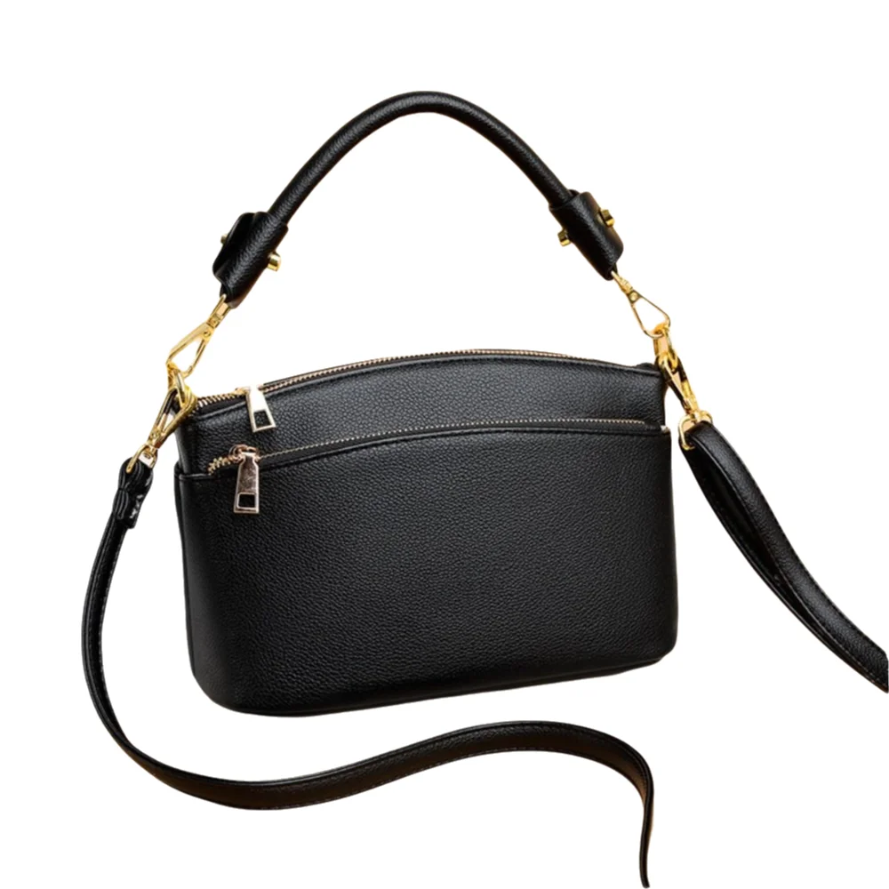 

Portable PU Crossbody Bag Zipper Solid Color Handbag Large Capacity Shell Women's Bag Women
