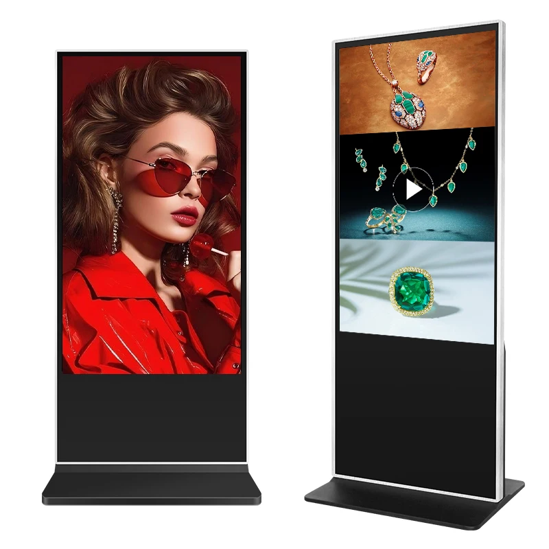 Best Selling 43 55 65 75 Inch Smart Kiosk Vertical LCD Advertising Display Digital Signage Totem Floor Standing Touch Screen