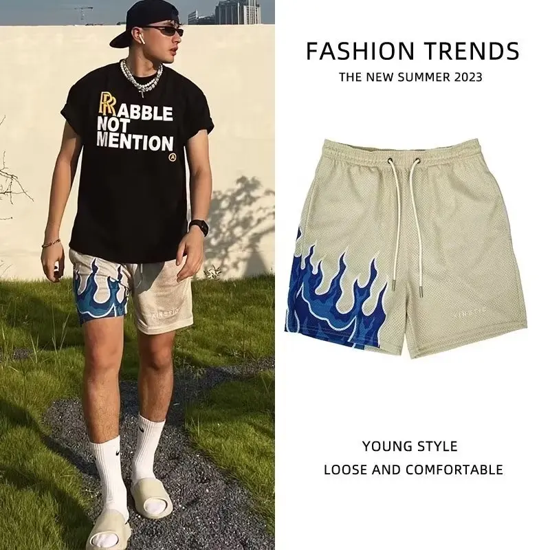 Men Gym Shorts Fitness Basketball Shorts Men Gym 2023 summer casual shorts Y2K Hip-hop Straight Wide-leg Summer Basketball