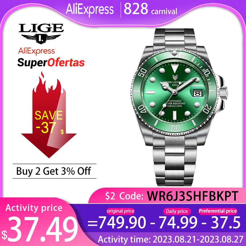 Men’s Automatic Tourbillon Watch 100ATM