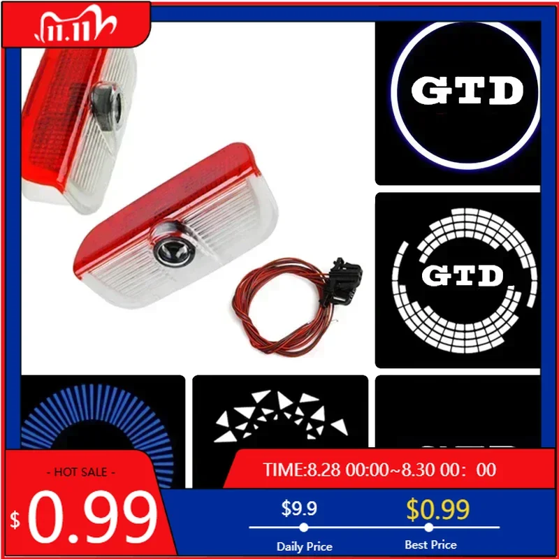 

Колпаки ступиц 2 шт. Автомобильная дверь Добро пожаловать Проектор Свет светодиодный призрачный теневой светильник для Volkswagen VW GTD Golf Tiguan Touran POLO BORA Passat T