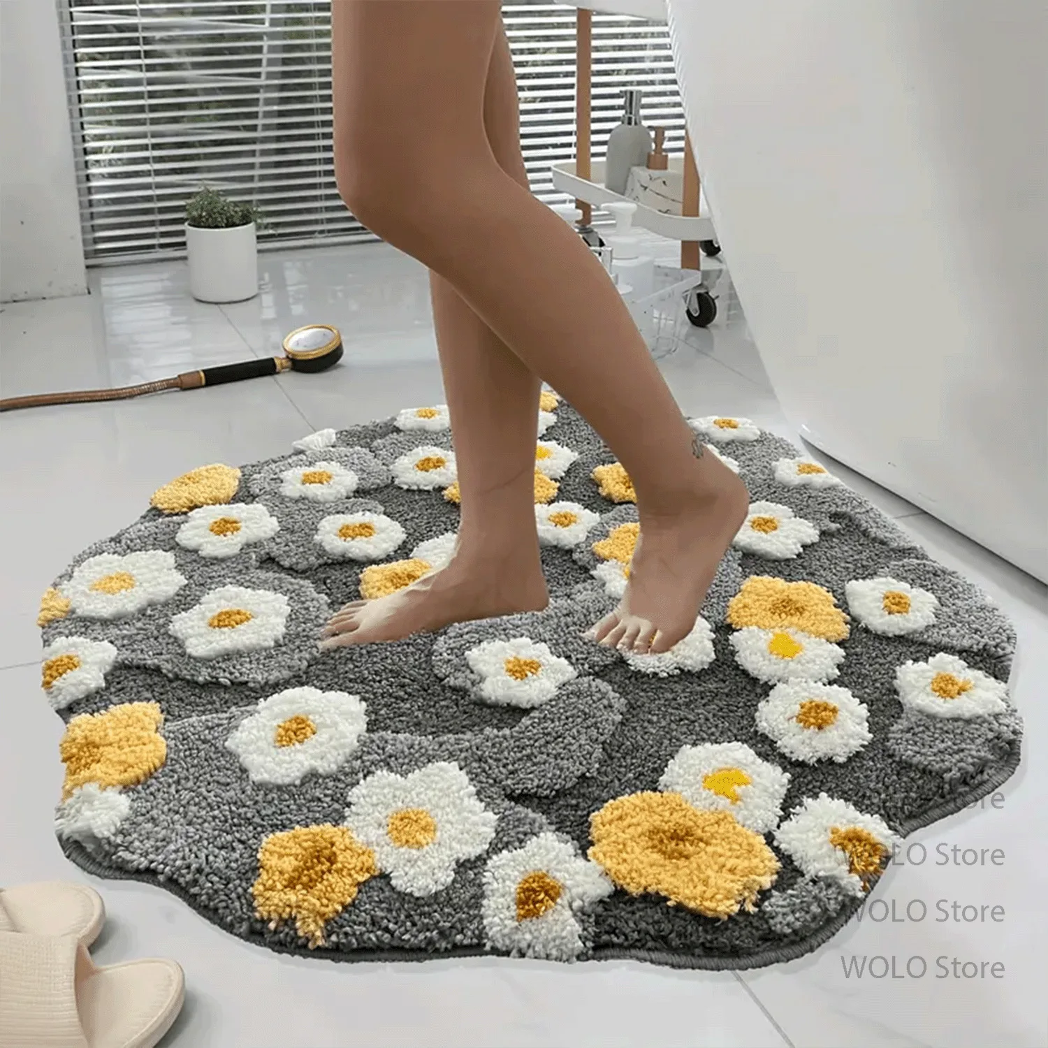 Tapis moelleux floral jaune-ve - Commercial Dishwasher Table avis et prix