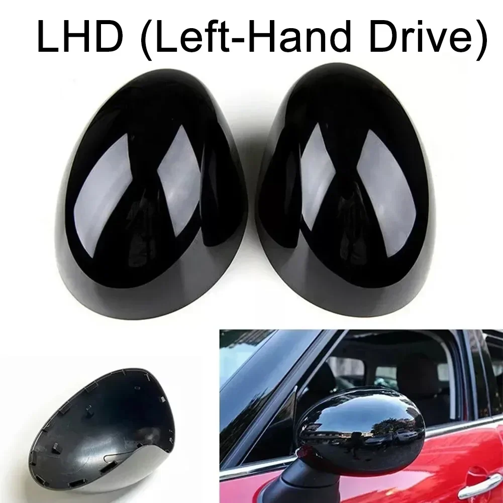 Gloss Black ABS Mirror Cover Cap Casings for BMW For Mini F54 F55 F56 F57 LHD Perfect Fit for Front Left and Right Sides