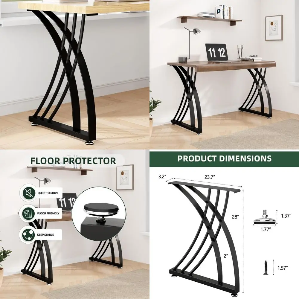 

Набор сверхмощных металлических ножек стола Z-образной формы из 2 шт., 24 высоты x 28 ширины, регулируемые ножки, подходят для мебели, стола, скамейки, столовой