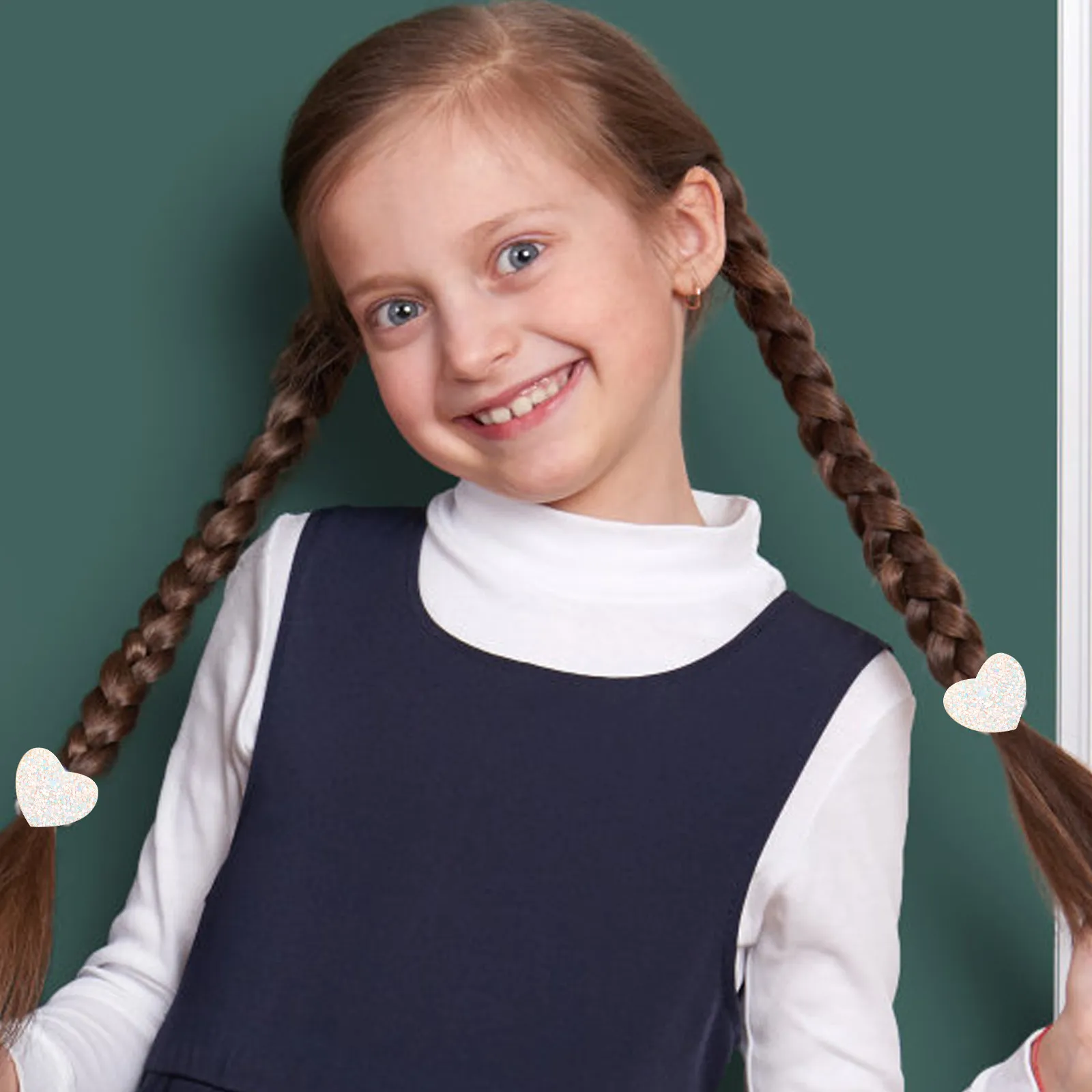 

5Pairs High Elasticity Glitter Sequin Hair Ties Elastic Ponytail Holders for Daily School Use