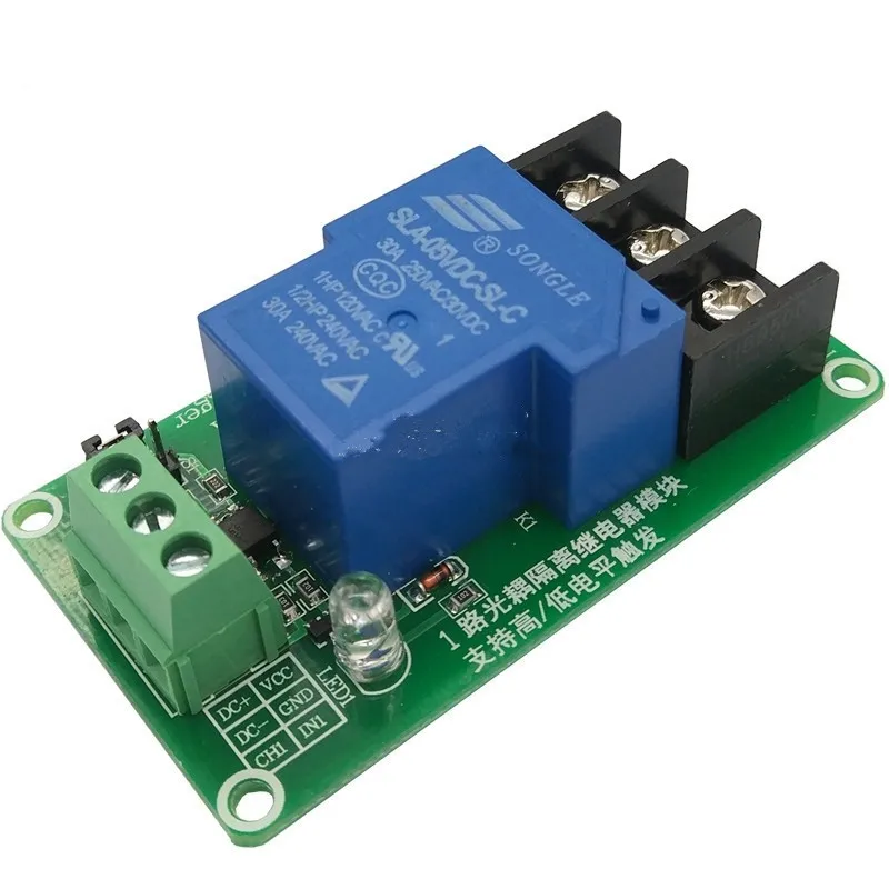 

Hot Selling 1 Channel 30A with Optocoupler Isolation Support High and Low Level Trigger Relay Module 5V12V Current