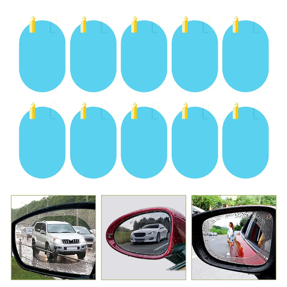 

5 Pairs 145x100mm Car Rearview Mirror Film Waterproof PET Anti Fog Glare Rainy Days Side Protector Universal SUV Truck