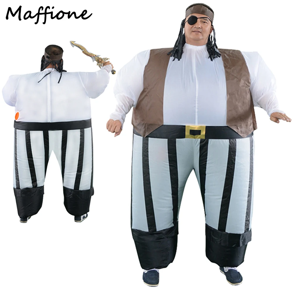 

Pirate Inflatable Clothing Cosplay Adult Costume Men Adult Male Disguise Funny Inflate Outfits Uniform Halloween Party Suits