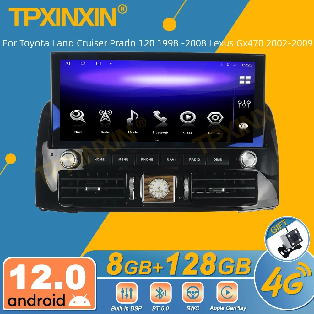 

Автомагнитола для Toyota Land Cruiser Prado 120 1998 -2008, Lexus GX470 2002-2009, Android, экран Tesla, стереоприемник 2DIN, Авторадио