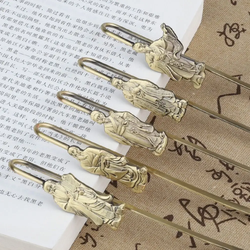 Book Page Marker Confucius Bookmark Book Paginator Marking Ancient Statue Book Mark Handcraft Metal Vintage Page Marker Travel