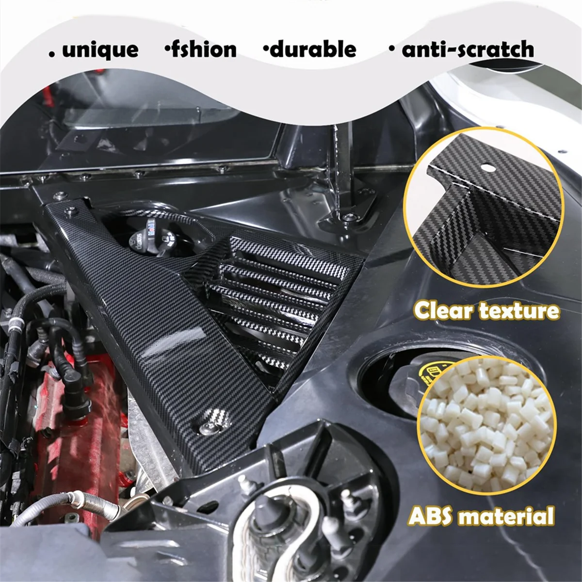 Engine Bay Panel Cover for Chevrolet Corvette C8 2020-2023 Rear Engine Case Cover Guards Accessories,Carbon Fiber