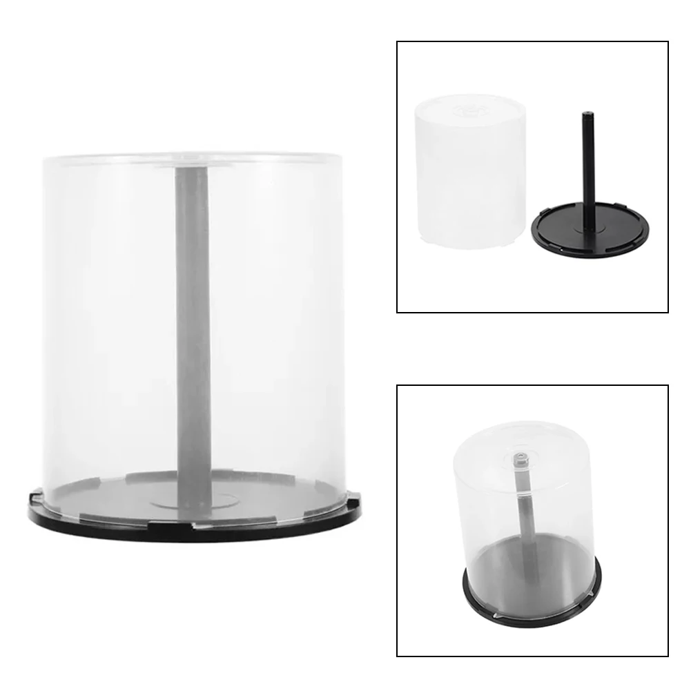 CD Storage Bin Box 12.3*12.3*9.5cm Black Base And Transparent Material  For DVD Blu-ray Discs Video Games Home Garden Furniture