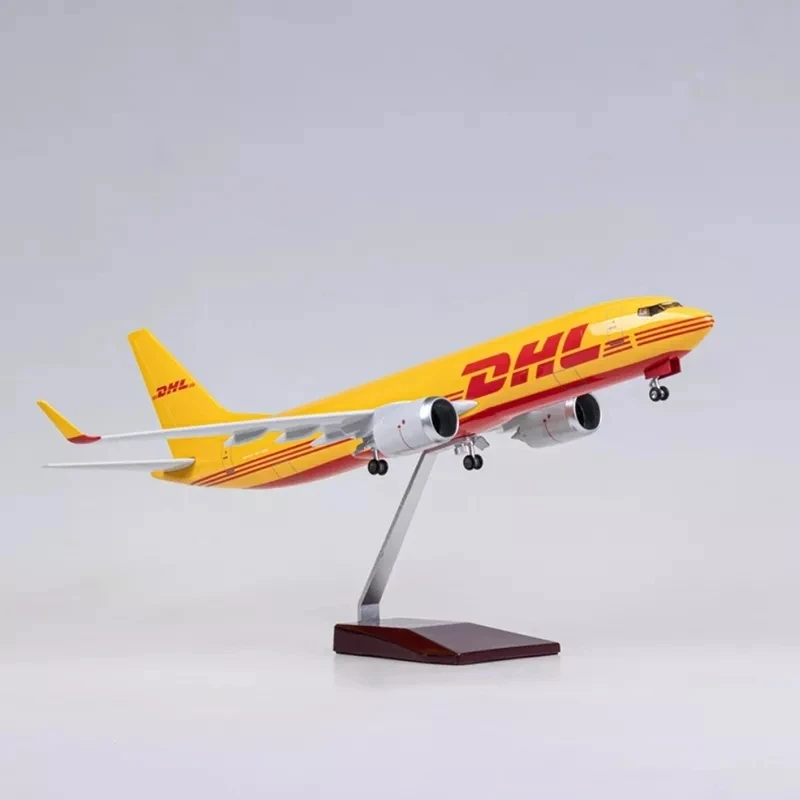 

48CM 1:85 Scale B737 Model DHL Express Airline With Base Landing Gears Alloy Aircraft Resin Plane Collectible Display Collection