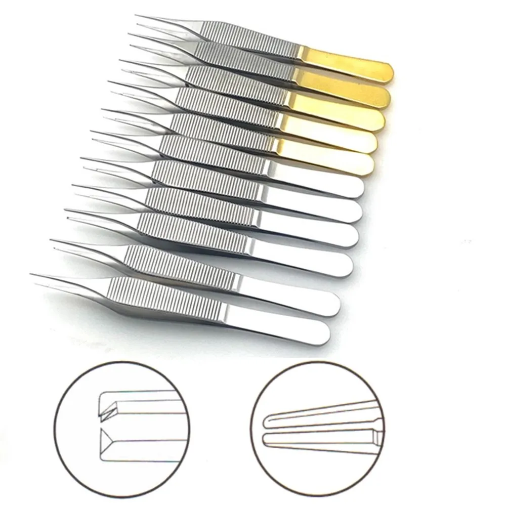 Golden Handle Tissue Forceps Stainless steel with Teeth/Platforms Ophthalmic Surgical Instruments