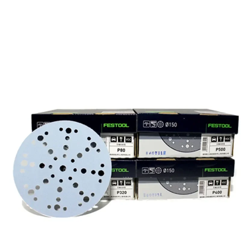 Original FESTOOL Grinding Disc Blue Garnet Sanding disc 6in 48Hole Circular Abrasive Automotive Carpenter 80-500Grit 80-500 Mesh