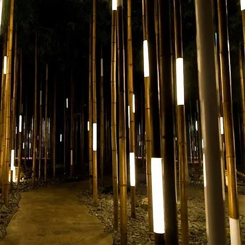 Lampada da esterno in bambù simulato impermeabile Lampada decorativa per illuminazione paesaggistica della villa scenica del parco