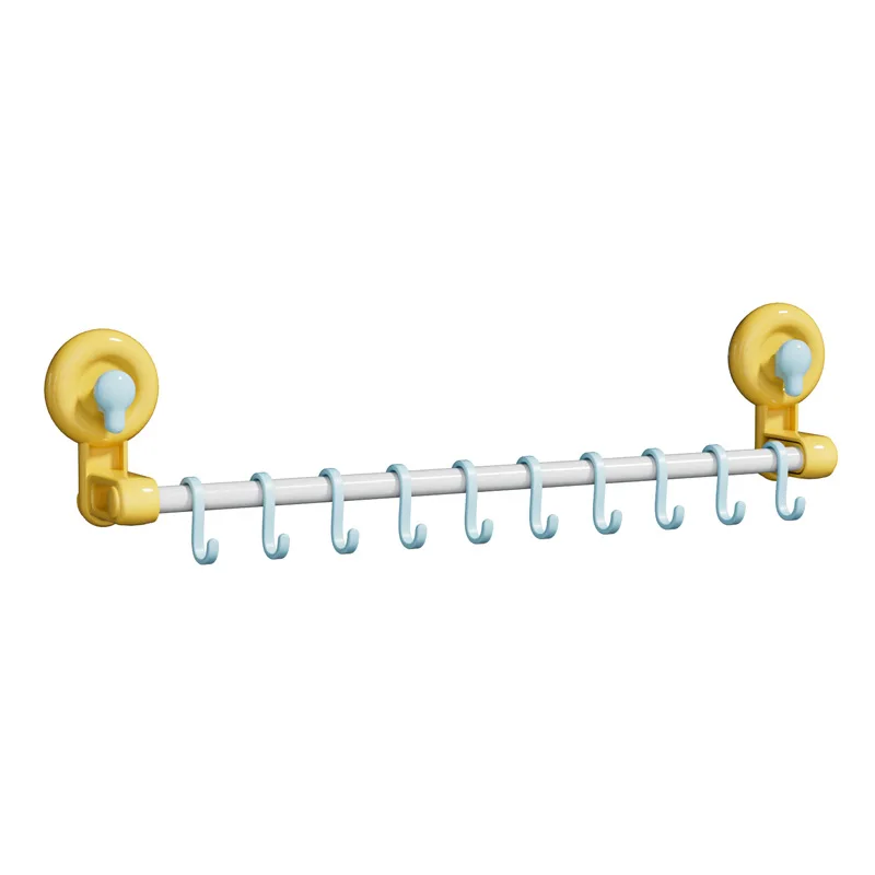 Dopamine Track Hook Suction Cup Kitchen Cabinet Door Invisible Hook Freely Adjustable Suction Cup with Row Hook