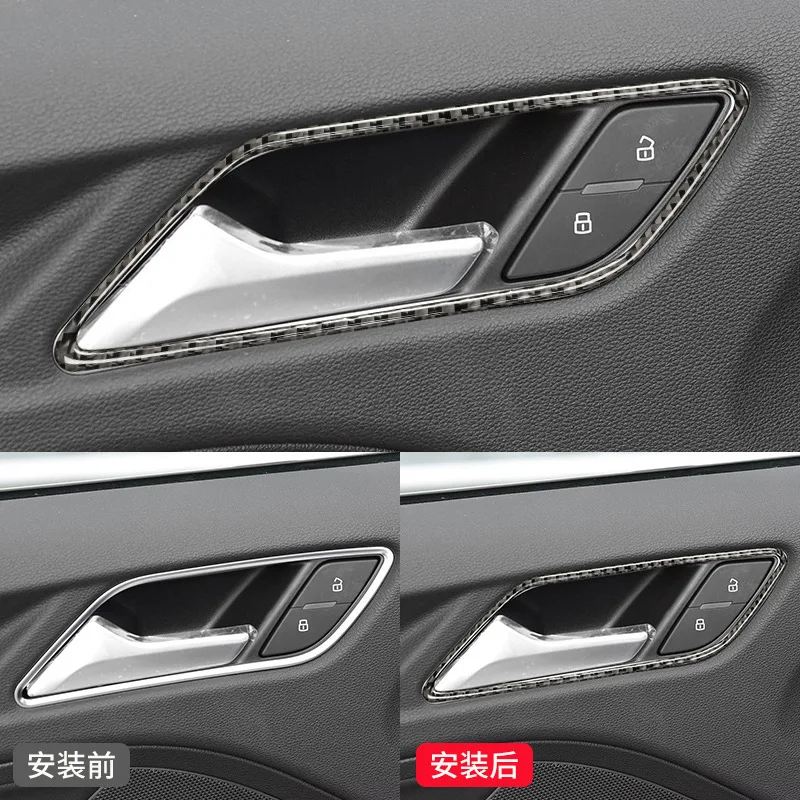 

FOR Audi A3 Modified inner door handle Decorative stickers Audi A3 Carbon fiber pattern Interior modification accessories